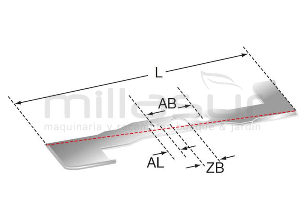 LÂMINA DE CORTADOR DE RELVA 490 MM ADAPTÁVEL A MTD - foto 1