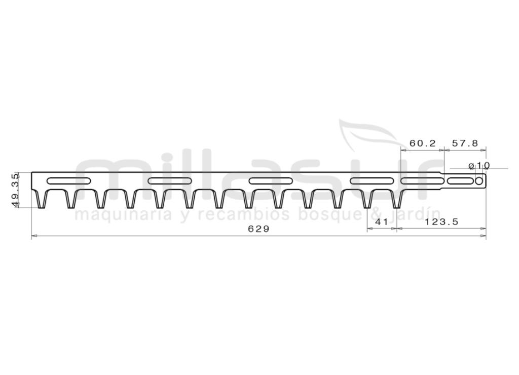 HEDGE TRIMMER COMB 629 MM STIHL HS72, HS74, HS75, HS76, - foto 2