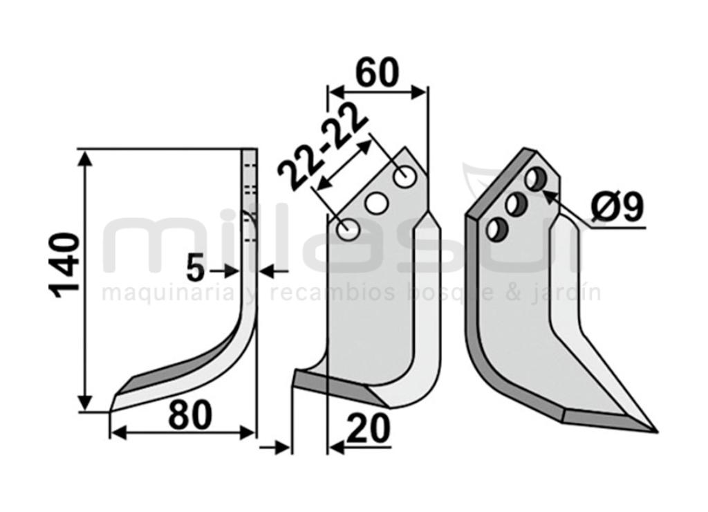 LÂMINA DE ENXADA MOTORIZADA H7 HOLDER - foto 1