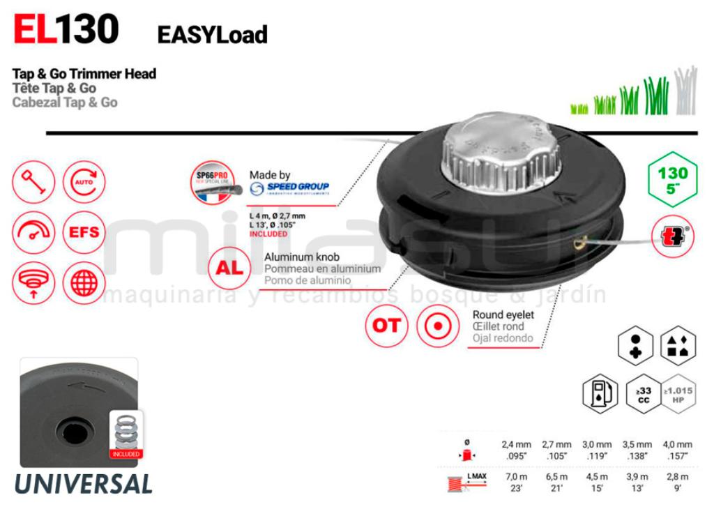 UNIVERSAL TAP-N-GO QUICK-LOAD HEAD EL130 - CONJUNTO DE ANILHAS - foto 1